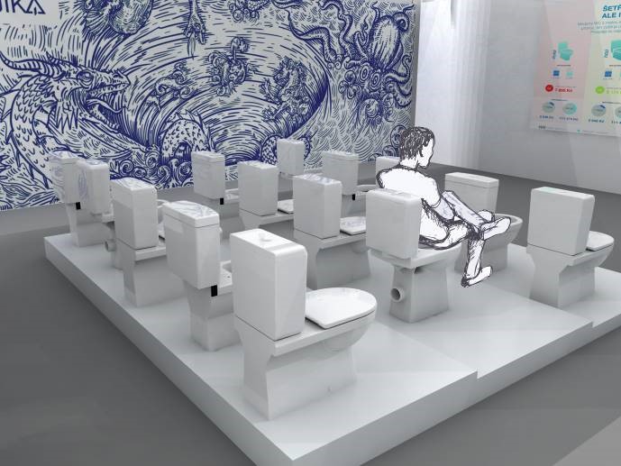 Jika v Prague Gallery zachraňuje bájné mořské příšery a nabádá k šetření s vodou